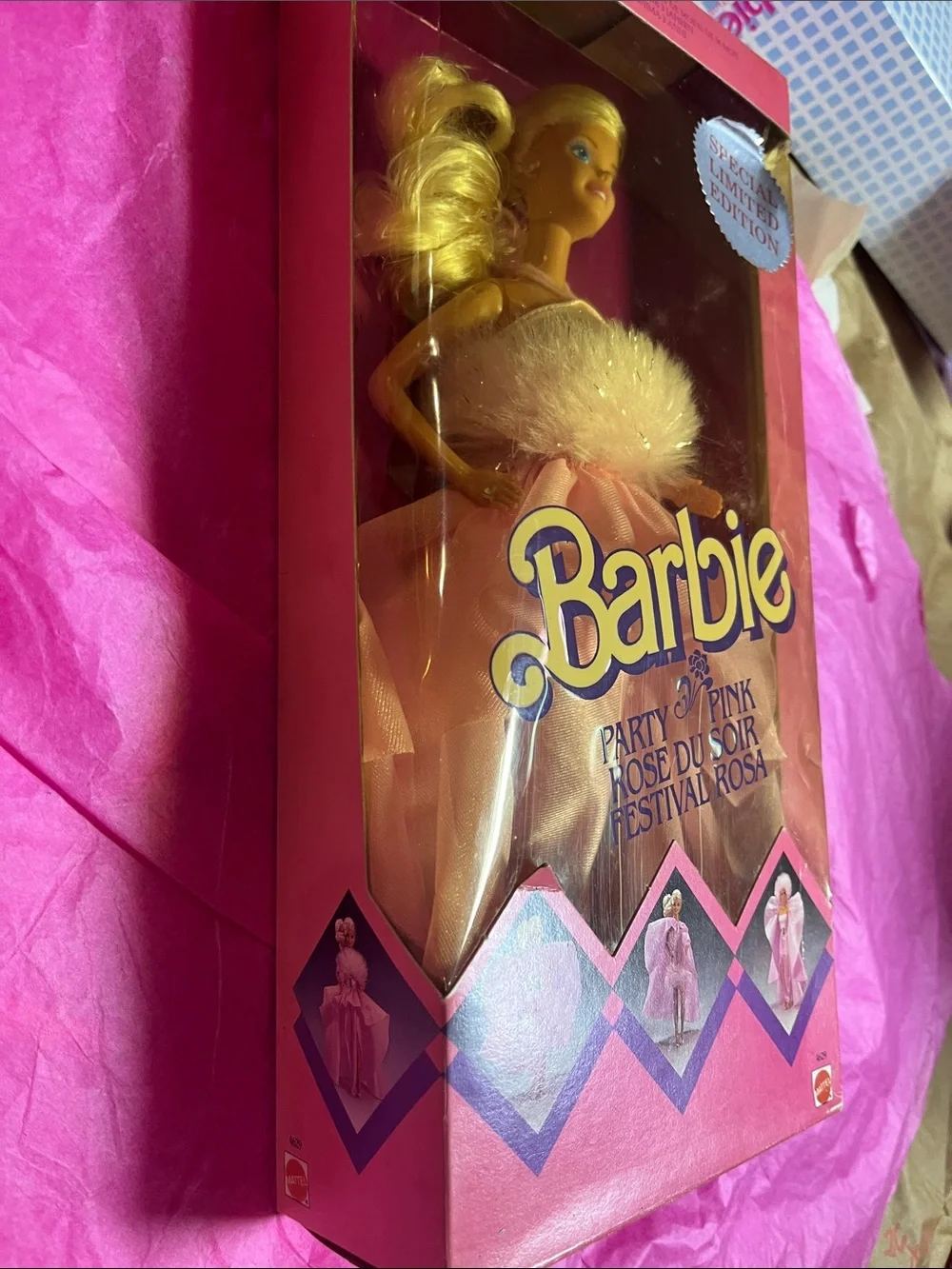 1987 Mattel Party Pink Barbie (#4629) NRFB